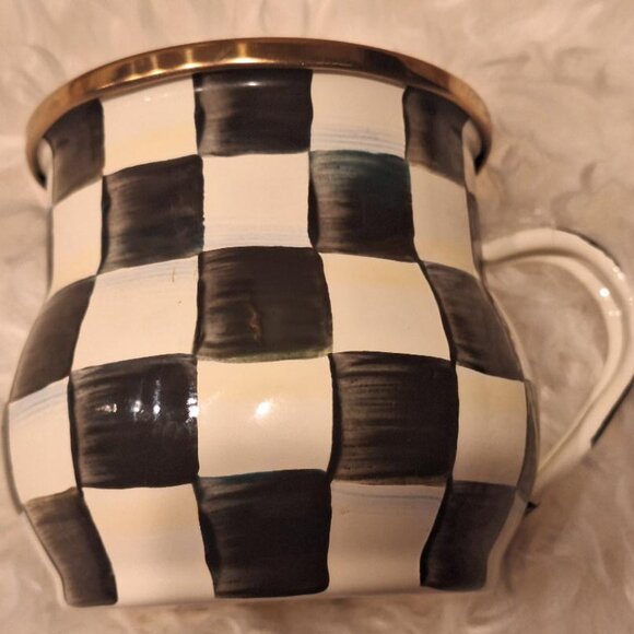 Mackenzie-Childs Courtly Check Enamel 16 oz Mug - EUC - Picture 4 of 4